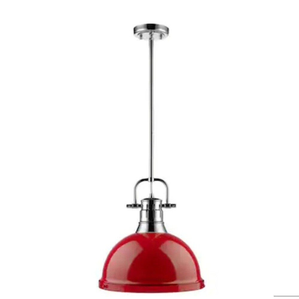 Golden Lighting 3604-S-PW Red Duncan Single Light 9"W Mini Pendant